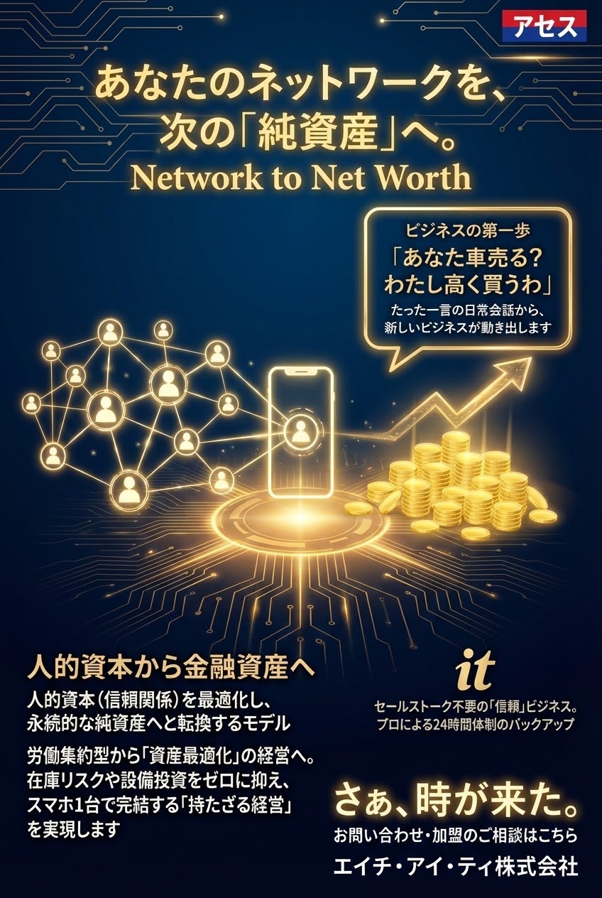 あなたのネットワークを、次の「純資産」へ。Network to Net Worth